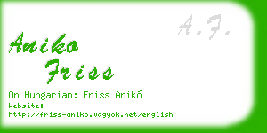 aniko friss business card