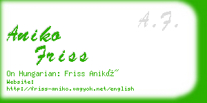 aniko friss business card